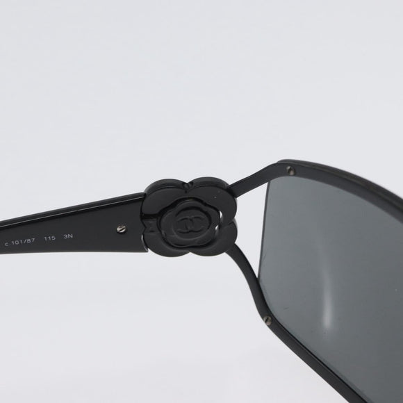CHANEL Sunglasses plastic Black CC Auth BA11380