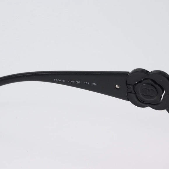 CHANEL Sunglasses plastic Black CC Auth BA11380