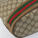 GUCCI GG Supreme Web Sherry Line Bag PVC Beige Gold 41 02 085 Auth BA11383-11