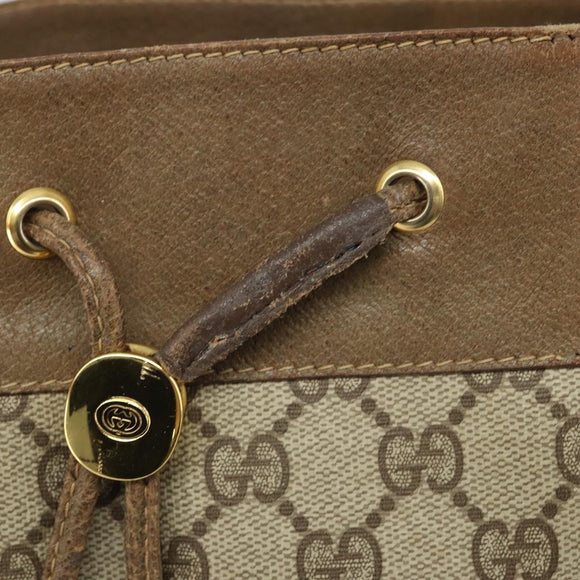 GUCCI GG Supreme Web Sherry Line Bag PVC Beige Gold 41 02 085 Auth BA11383