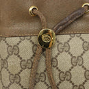 GUCCI GG Supreme Web Sherry Line Bag PVC Beige Gold 41 02 085 Auth BA11383-15