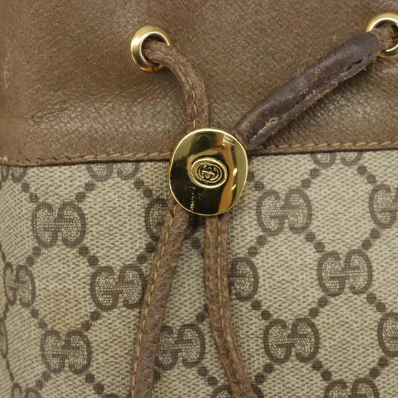 GUCCI GG Supreme Web Sherry Line Bag PVC Beige Gold 41 02 085 Auth BA11383