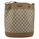 GUCCI GG Supreme Web Sherry Line Bag PVC Beige Gold 41 02 085 Auth BA11383-3