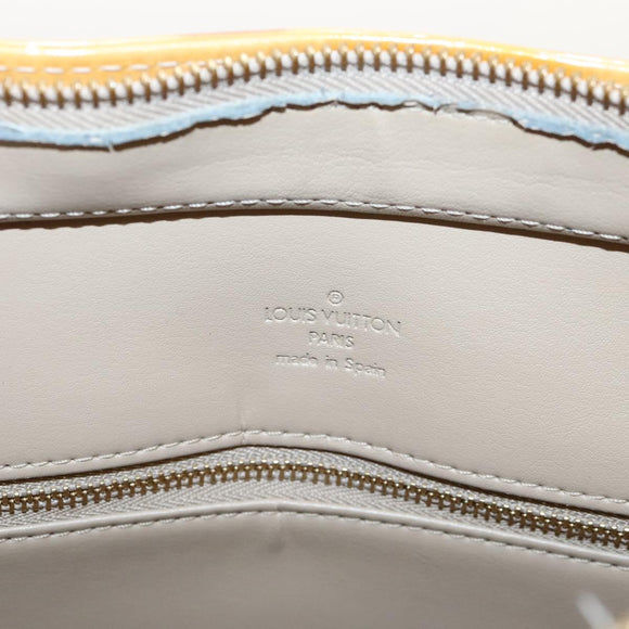 LOUIS VUITTON Monogram Vernis Houston Hand Bag Beige M91004 LV Auth BA1139