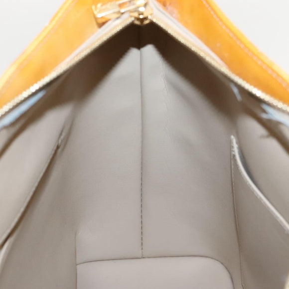 LOUIS VUITTON Monogram Vernis Houston Hand Bag Beige M91004 LV Auth BA1139