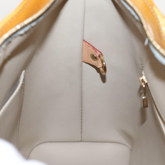 LOUIS VUITTON Monogram Vernis Houston Hand Bag Beige M91004 LV Auth BA1139