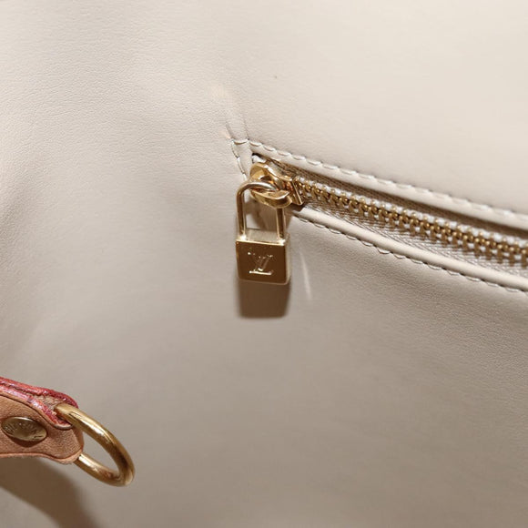 LOUIS VUITTON Monogram Vernis Houston Hand Bag Beige M91004 LV Auth BA1139