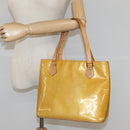 LOUIS VUITTON Monogram Vernis Houston Hand Bag Beige M91004 LV Auth BA1139-22