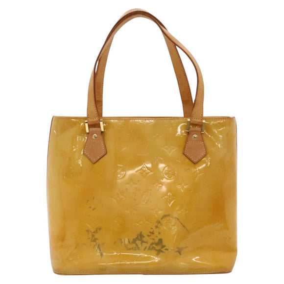 LOUIS VUITTON Monogram Vernis Houston Hand Bag Beige M91004 LV Auth BA1139