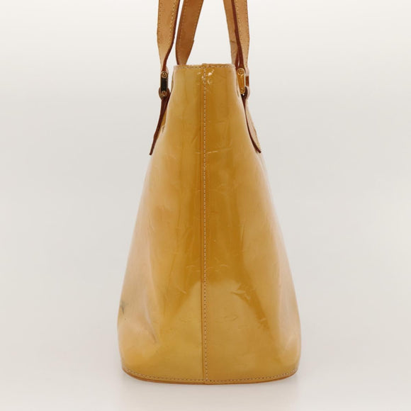 LOUIS VUITTON Monogram Vernis Houston Hand Bag Beige M91004 LV Auth BA1139