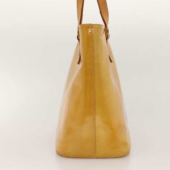 LOUIS VUITTON Monogram Vernis Houston Hand Bag Beige M91004 LV Auth BA1139