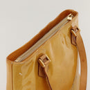 LOUIS VUITTON Monogram Vernis Houston Hand Bag Beige M91004 LV Auth BA1139-6