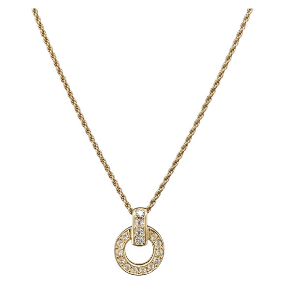 Christian Dior Necklace metal Gold Tone Auth BA11393