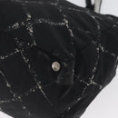 CHANEL New Travel Line Handtasche Nylon Schwarz Silber CC Auth BA11395-16