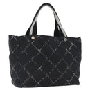 CHANEL New Travel Line Handtasche Nylon Schwarz Silber CC Auth BA11395-1