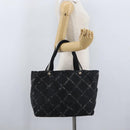 CHANEL New Travel Line Handtasche Nylon Schwarz Silber CC Auth BA11395-23