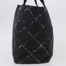 CHANEL New Travel Line Handtasche Nylon Schwarz Silber CC Auth BA11395-4