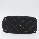 CHANEL New Travel Line Handtasche Nylon Schwarz Silber CC Auth BA11395-5