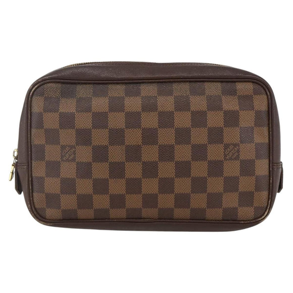 LOUIS VUITTON Damier Ebene Trousse Toilette Clutch Bag N47623 LV Auth BA11397