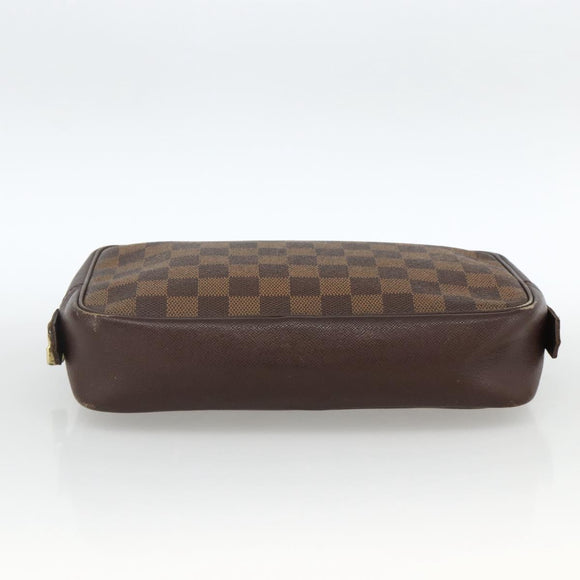 LOUIS VUITTON Damier Ebene Trousse Toilette Clutch Bag N47623 LV Auth BA11397