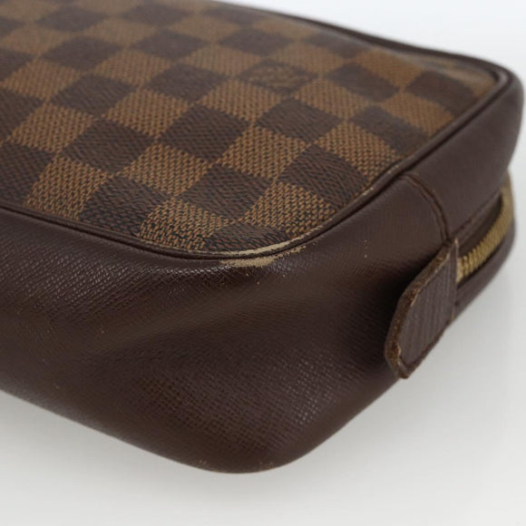 LOUIS VUITTON Damier Ebene Trousse Toilette Clutch Bag N47623 LV Auth BA11397