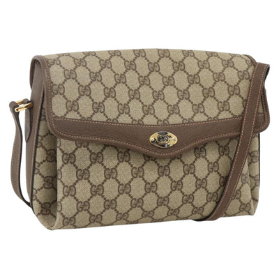 GUCCI GG Supreme Shoulder Bag PVC Beige Gold 001 115 6165 Auth BA11398