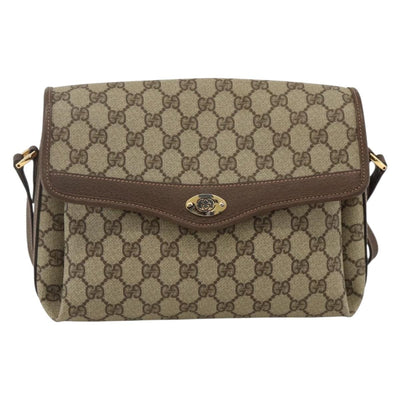 GUCCI GG Supreme Shoulder Bag PVC Beige Gold 001 115 6165 Auth BA11398 - 0