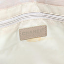 CHANEL New Travel Line Tote Bag Nylon Beige Silver CC Auth BA11399-17