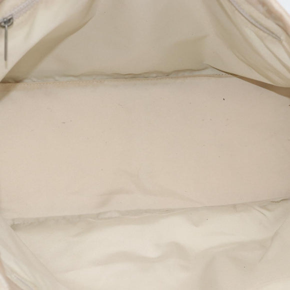 CHANEL New Travel Line Tote Bag Nylon Beige Silver CC Auth BA11399