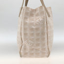 CHANEL New Travel Line Tote Bag Nylon Beige Silver CC Auth BA11399-3
