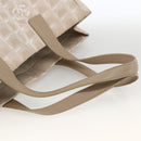 CHANEL New Travel Line Tote Bag Nylon Beige Silver CC Auth BA11399-7