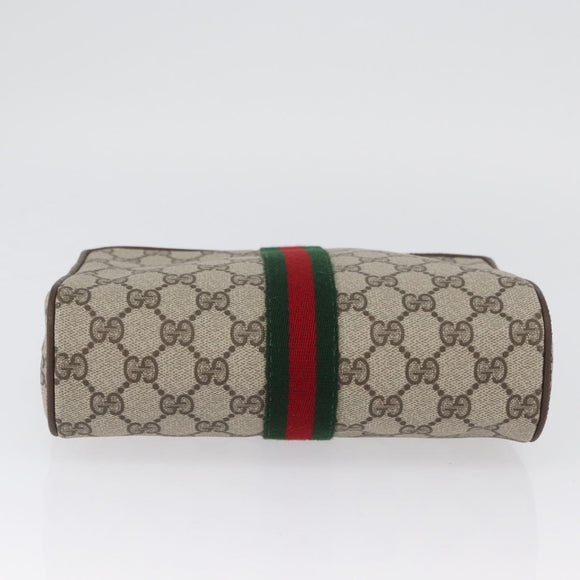GUCCI GG Supreme Web Sherry Line Bag PVC Beige Gold 89 01 012 Auth BA11401