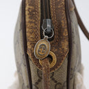 GUCCI GG Supreme Web Sherry Line Bag PVC Beige Gold 156 02 066 Auth BA11402-14