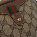 GUCCI GG Supreme Web Sherry Line Bag PVC Beige Gold 156 02 066 Auth BA11402-15