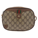 GUCCI GG Supreme Web Sherry Line Bag PVC Beige Gold 156 02 066 Auth BA11402-2