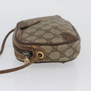 GUCCI GG Supreme Web Sherry Line Bag PVC Beige Gold 156 02 066 Auth BA11402-5