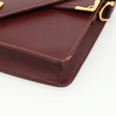 CARTIER Must Line Shoulder Bag Leather Bordeaux Gold Auth BA11403-10