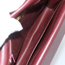 CARTIER Must Line Shoulder Bag Leather Bordeaux Gold Auth BA11403-16