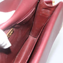 CARTIER Must Line Shoulder Bag Leather Bordeaux Gold Auth BA11403-17