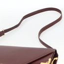 CARTIER Must Line Shoulder Bag Leather Bordeaux Gold Auth BA11403-8