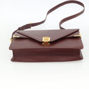 CARTIER Must Line Shoulder Bag Leather Bordeaux Gold Auth BA11403-9
