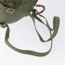 GUCCI Bamboo Backpack Leather Khaki Gold 003 1998 0030 Auth BA11408-10