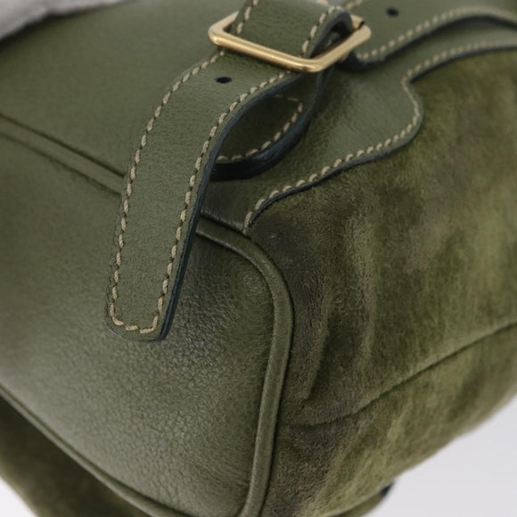 GUCCI Bamboo Backpack Leather Khaki Gold 003 1998 0030 Auth BA11408