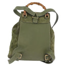 GUCCI Bamboo Backpack Leather Khaki Gold 003 1998 0030 Auth BA11408-2