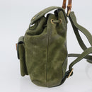GUCCI Bamboo Backpack Leather Khaki Gold 003 1998 0030 Auth BA11408-3