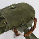 GUCCI Bamboo Backpack Leather Khaki Gold 003 1998 0030 Auth BA11408-7