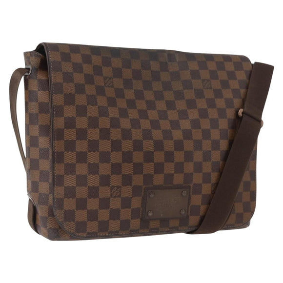 LOUIS VUITTON Damier Ebene Brooklyn MM Schoudertas N51211 LV Auth BA11409