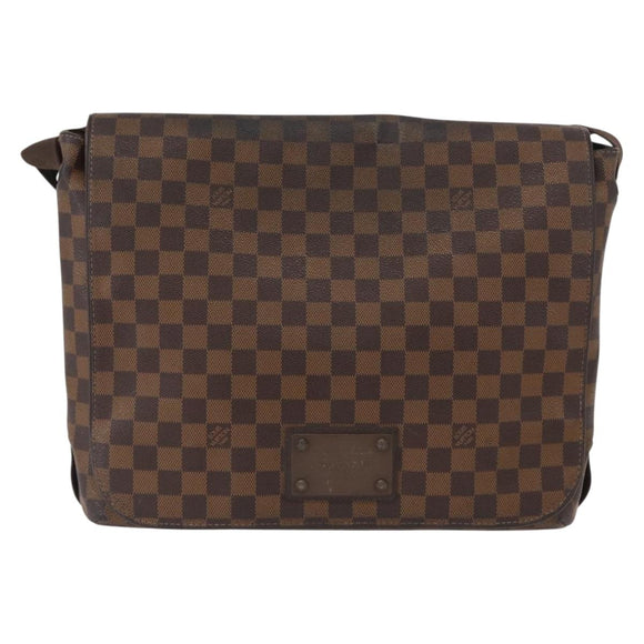 LOUIS VUITTON Damier Ebene Brooklyn MM Schoudertas N51211 LV Auth BA11409
