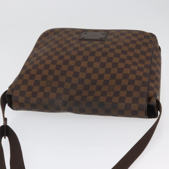 LOUIS VUITTON Damier Ebene Brooklyn MM Schoudertas N51211 LV Auth BA11409
