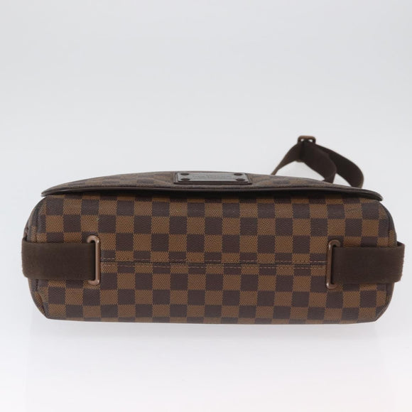 LOUIS VUITTON Damier Ebene Brooklyn MM Schoudertas N51211 LV Auth BA11409